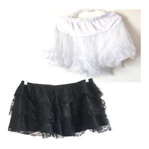 Two Adult short tutu's - black and white